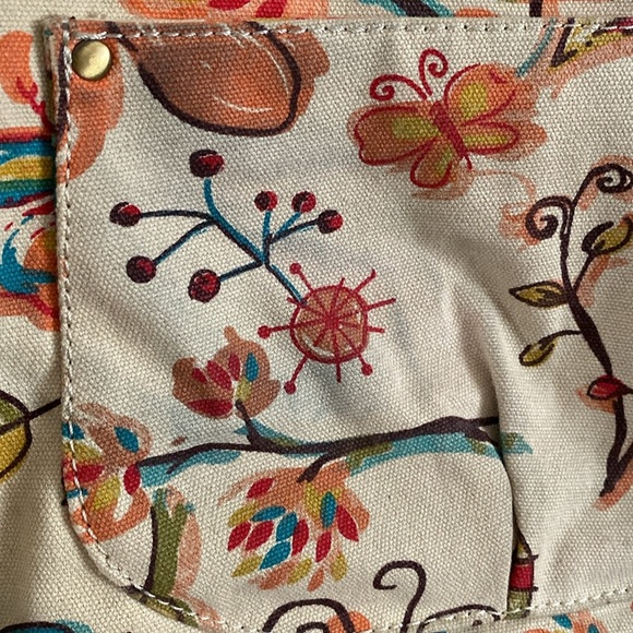 Lucky Brand Floral Beige Canvas Women's Bag with Leather/Suede Accents - Picture 13 of 16